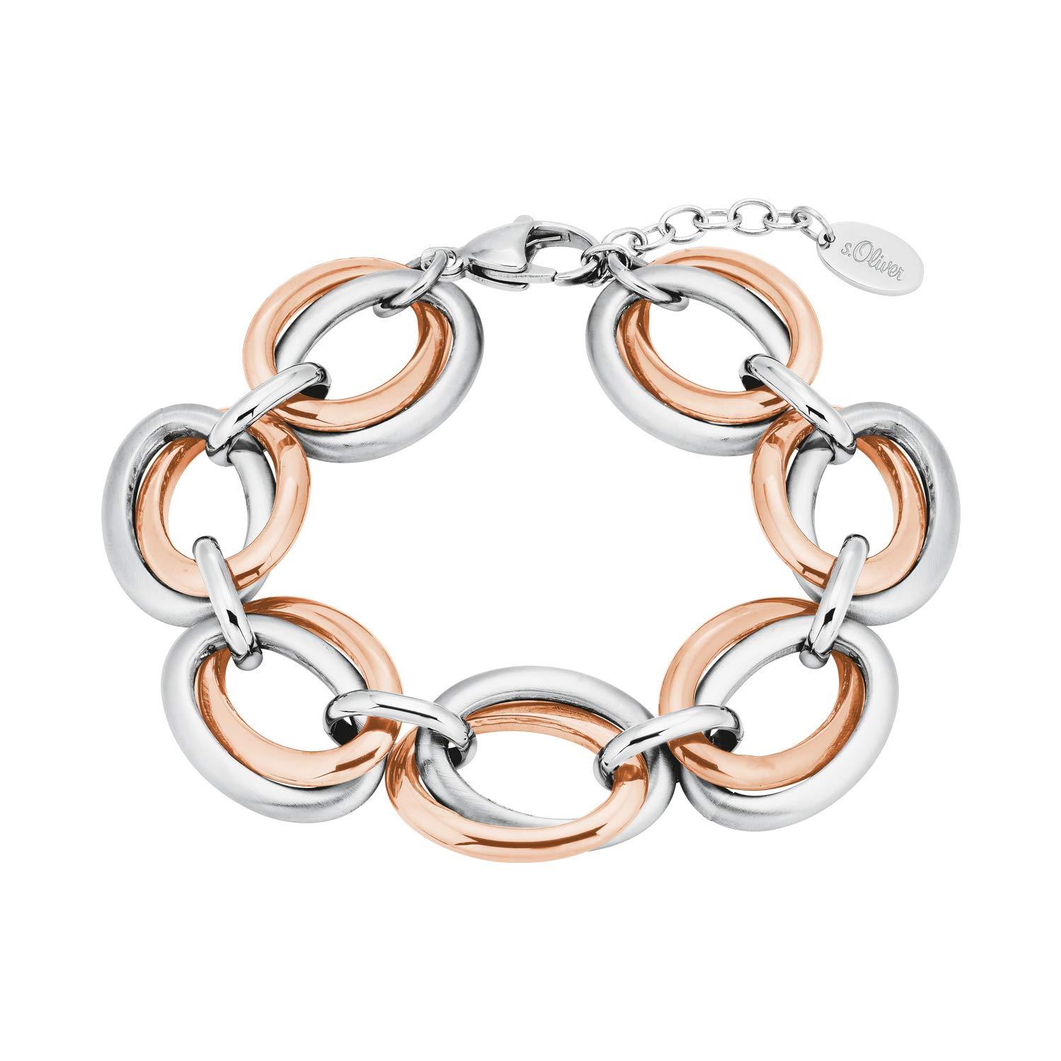 Armband bicolor, in Silber und Damen roségold s.Oliver Edelstahl,