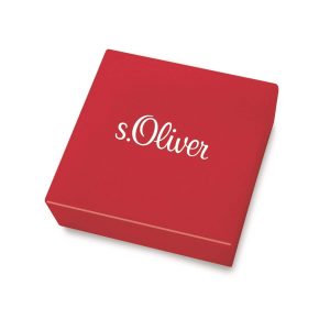 s.Oliver Damen Kette mit Anhänger in rosègold, besetzt mit Stein in Marmor-Optik