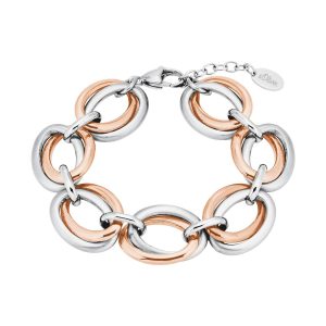 s.Oliver Damen Armband Edelstahl, bicolor, in Silber und rosÃ©gold