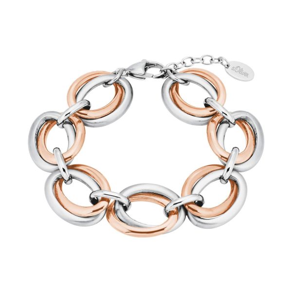 s.Oliver Damen Armband Edelstahl, bicolor, in Silber und rosÃ©gold