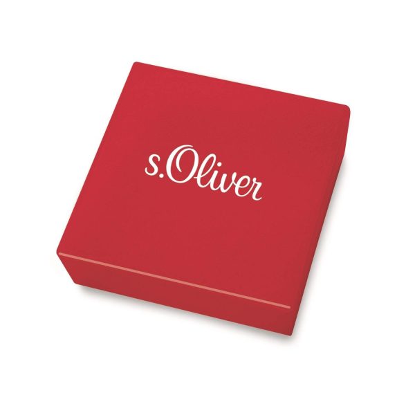 s.Oliver Damen Kette mit drei Ringen im tricolor-Look, Edelstahl