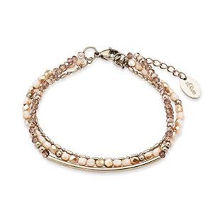 s.Oliver Damen Armband mit Perlen in gold