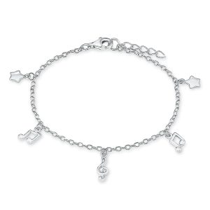 s.Oliver Kinder Armband mit Notenschlüsseln in 925 Sterling Silber