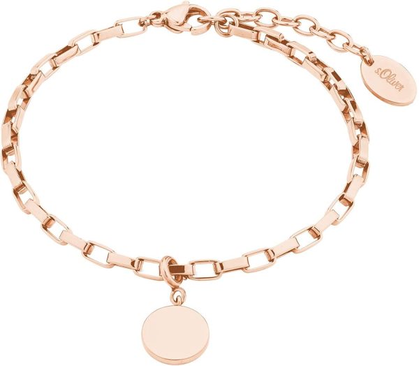 s.Oliver Damen Armband Edelstahl RosÃ©