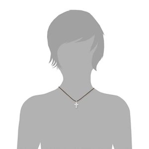 s.Oliver Kinder-Kette Jungen längenverstellbar mit Kreuz-Anhänger Edelstahl mattiert Leder