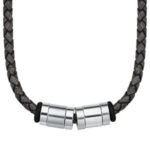 s.Oliver Herren-Collier aus Edelstahl und Leder