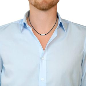 s.Oliver Herren-Collier aus Edelstahl und Leder