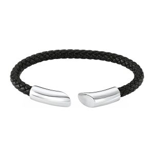 S.Oliver Herren-Armreif Edelstahl Leder