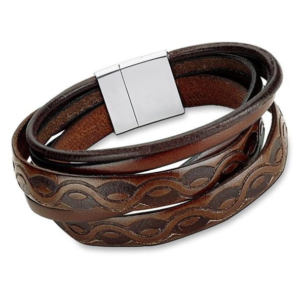S.Oliver Herren-Armband Edelstahl Leder
