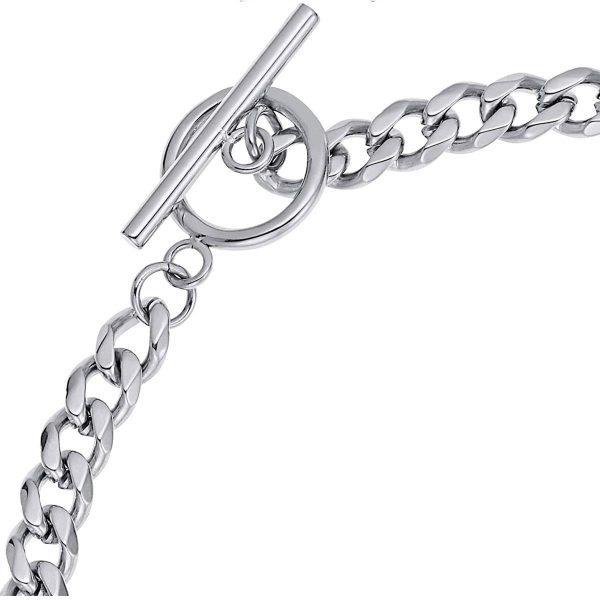 NOELANI Halskette Edelstahl Damen Halsschmuck, 42 cm, Silber, T-Bar