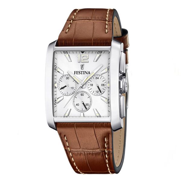 Festina Herren Analog Quarz Uhr mit Leder Armband