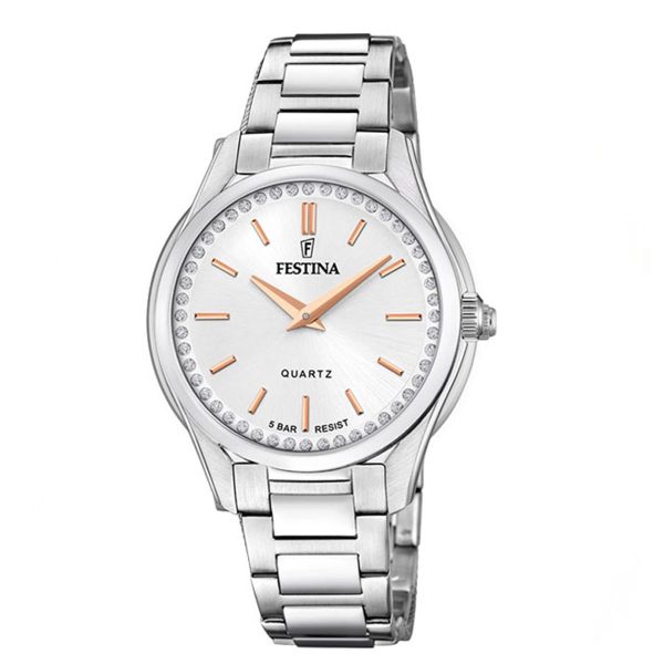 Festina Damen Analog Quarz Uhr mit Edelstahl Armband