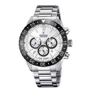 Festina Herren Analog Quarz Uhr mit Edelstahl Armband