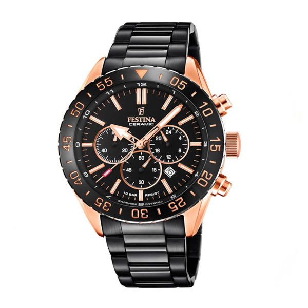 Festina Herren Analog Quarz Uhr mit Edelstahl Armband