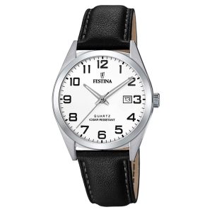 Festina Herren Analog Quarz Uhr mit Leder Armband