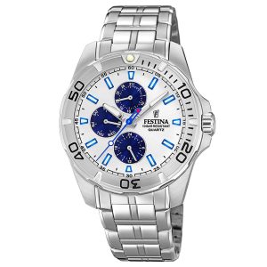 Festina Herren Multi Zifferblatt Quarz Uhr mit Edelstahl Armband