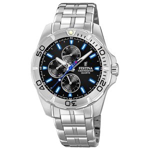 Festina Herren Multi Zifferblatt Quarz Uhr mit Edelstahl Armband