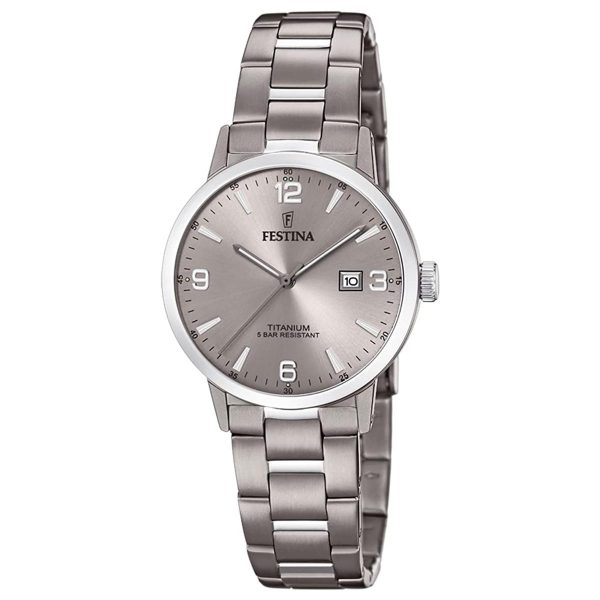 Festina Unisex Erwachsene Analog Quarz Uhr mit Titan Armband