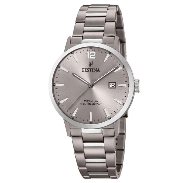 Festina Unisex Erwachsene Analog Quarz Uhr mit Titan Armband