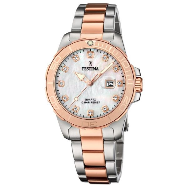 Festina Damen Uhr Boyfriend Kollektion, Bicolor F20505/1